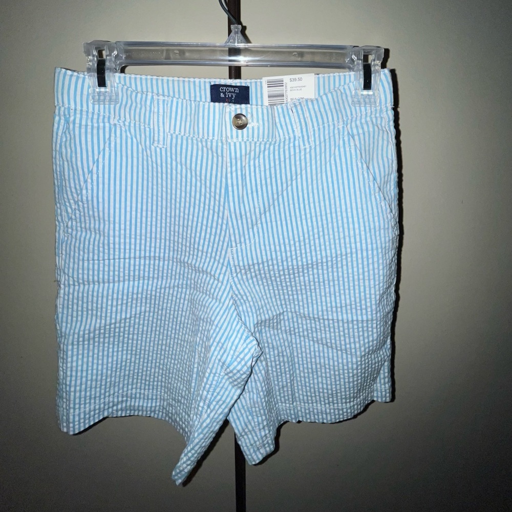 Crown & Ivy Blue and White Shorts